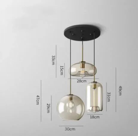 ثريا إضاءة معلقة زجاجية صناعية كلاسيكية DecorBites™ LED للمطاعم والمطابخ