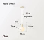 European White Glass Globe Pendant Light
