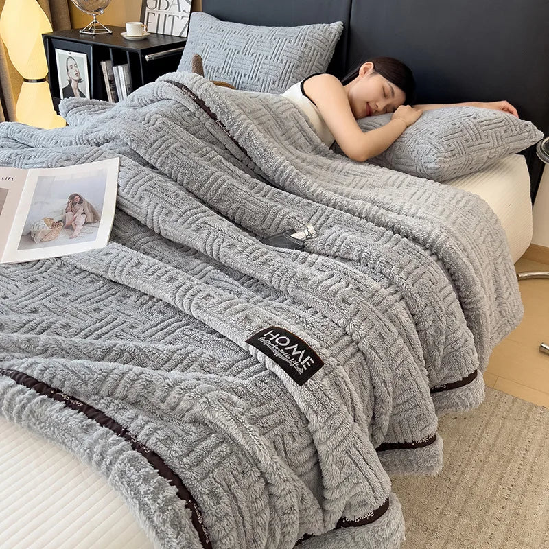 DecorBites™ Double-Layer Luxury Coral Fleece Winter Blanket