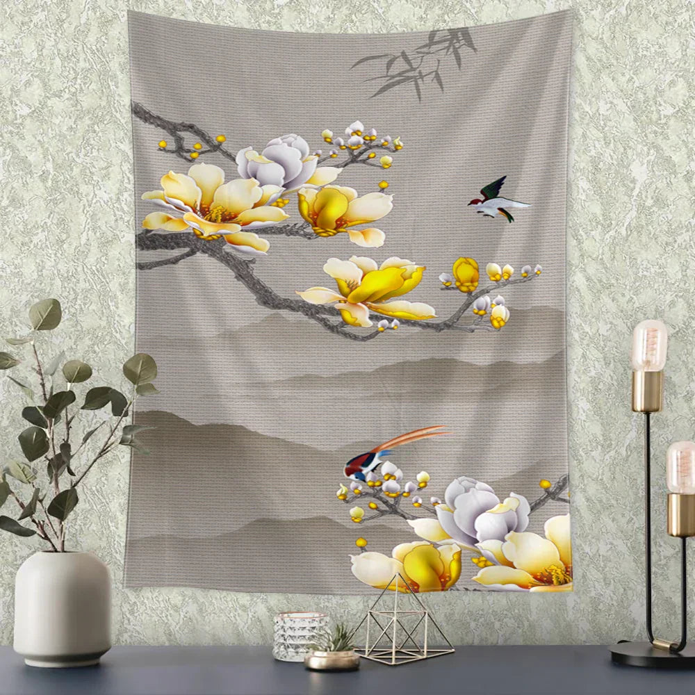DecorBites™ Flying Crane Wall Hanging Tapestry for Home Retro Wall Decor