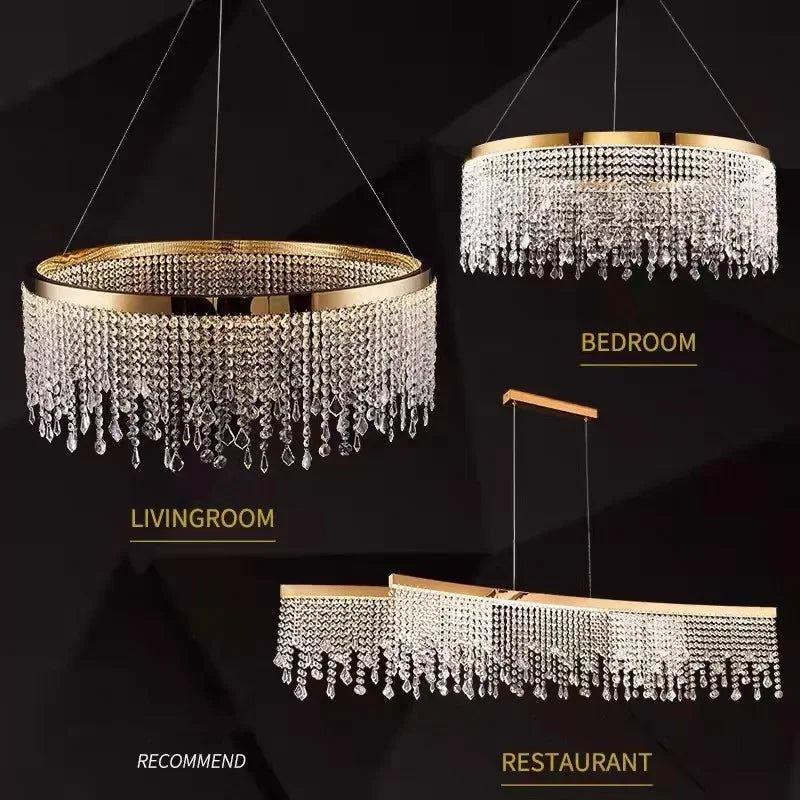 DecorBites™ Crystal LED Ceiling Chandeliers for Luxury Home Decor