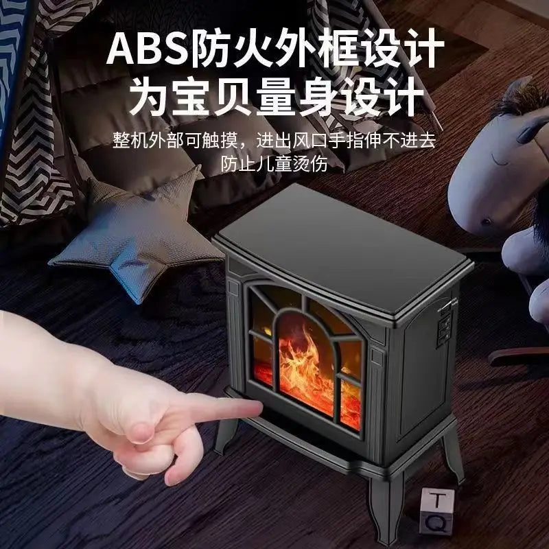 DecorBites™ 3D Flame Electric Fireplace Heater | Instant Heat | Wide-Area Airflow | Modern Home Stove
