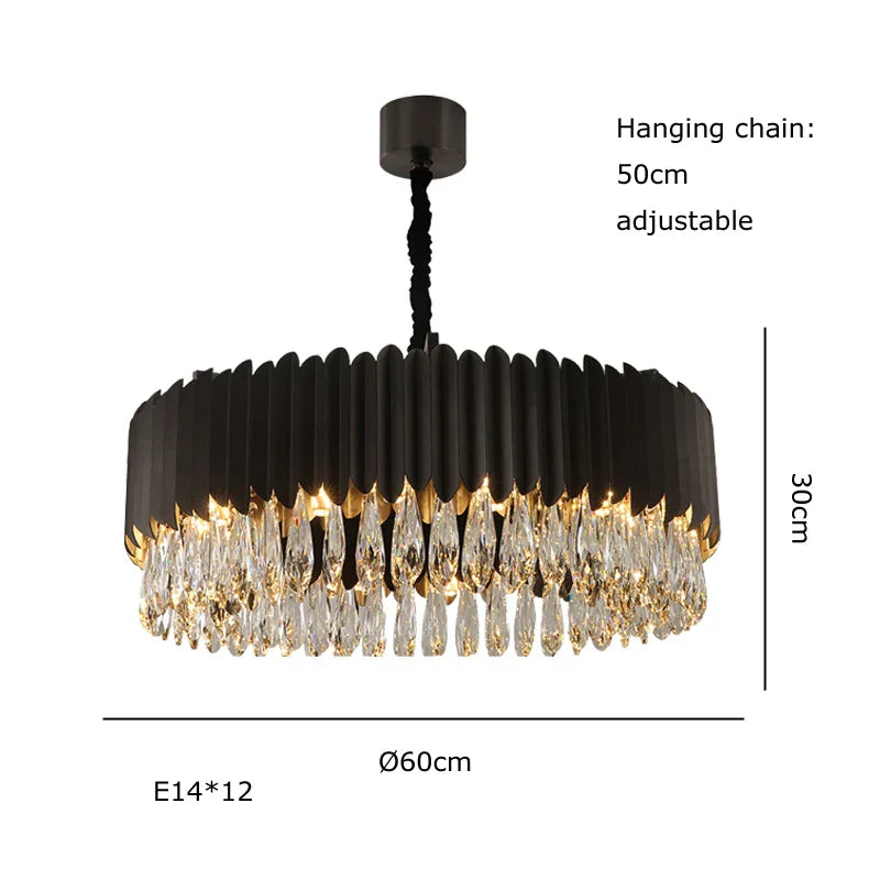 DecorBites™ Crystal Water Droplet Pendant Lights, Dimmable Luxury LED Dining Room Fixture