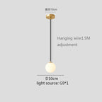 Gold/Black/silv Glass Ball Pendant Lights White Globe Hanging Lamps Bar Restaurant Deco Luminaire Bedroom Light E27 Pendant Lamp