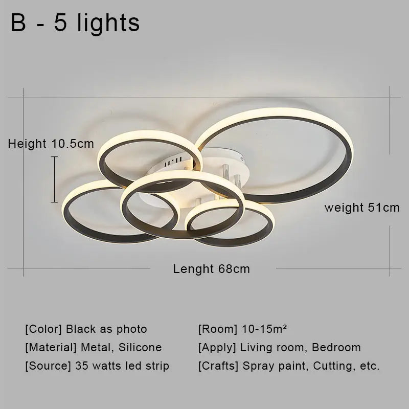 ثريا سقف LED DecorBites™ بجهاز تحكم عن بعد لغرفة المعيشة وغرفة النوم والمطبخ، لون أبيض
