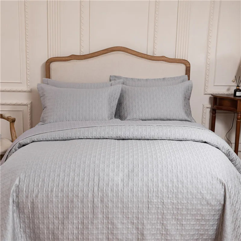 DecorBites™ Egyptian Cotton Quilt Set, Reversible Bedspread, Luxe Coverlet, 3Pcs
