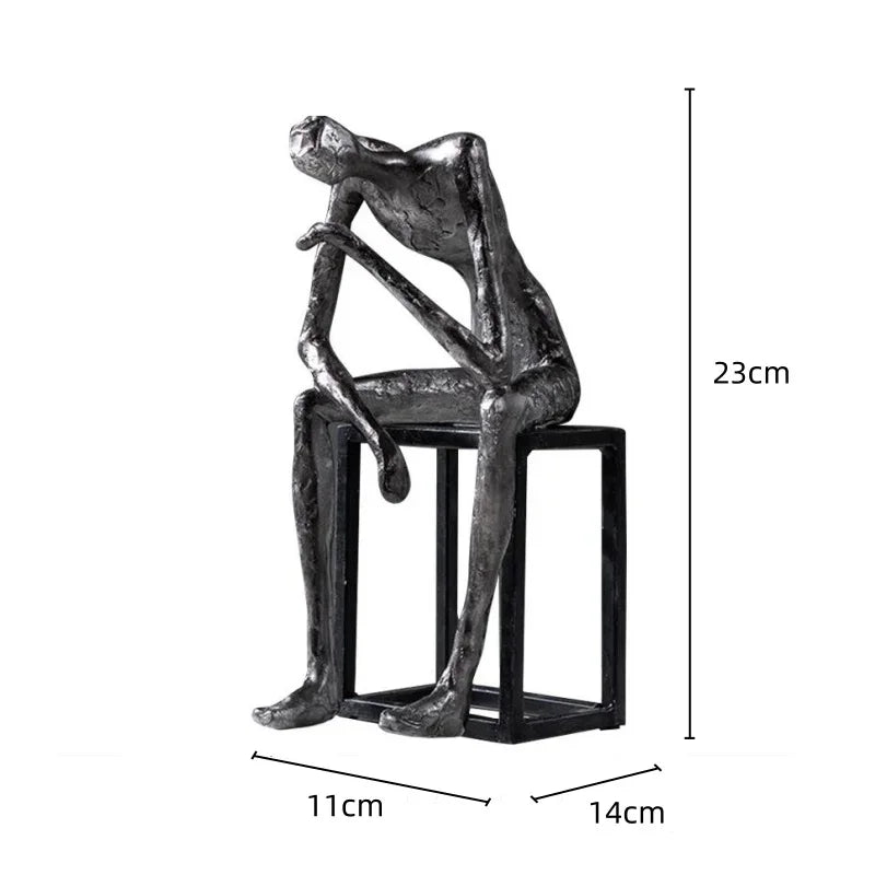DecorBites™ Abstract Thinkers Sculpture: Decorative Figurines for Home Furnishings