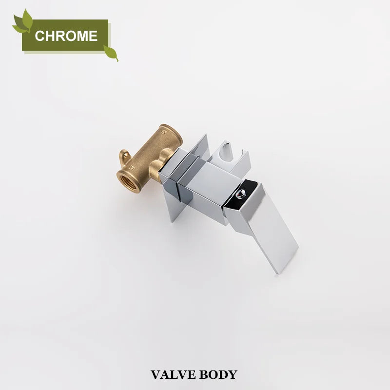 DecorBites™ Bidet Faucet Shower Mixer: Cold Hot Water Tap, Brass, Square Sprayer Head