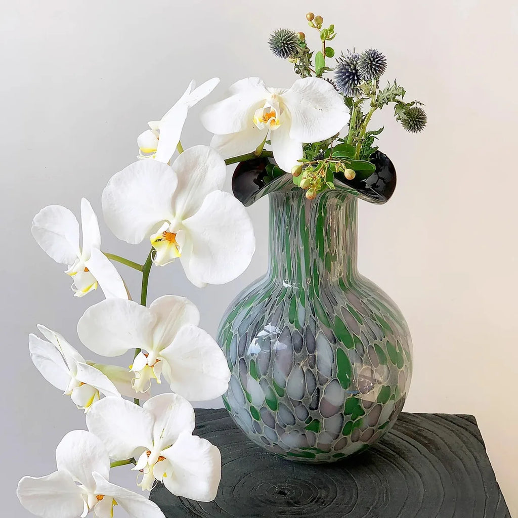 DecorBites™ Handmade Glass Vase Pebble Marble Home Decoration Floral Arrangement Accessories