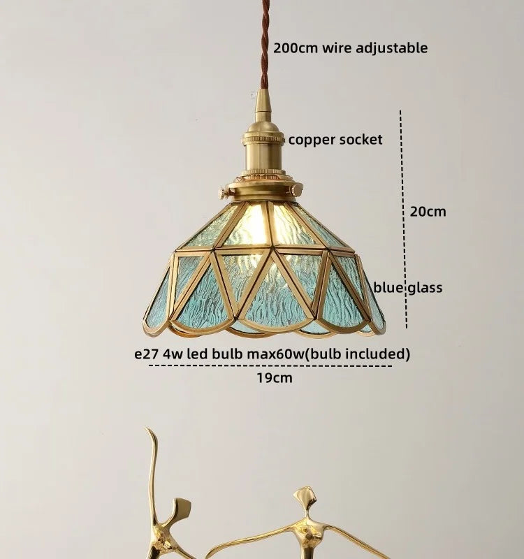DecorBites™ Glass Copper Pendant Light Modern LED Hanging Light for Home Decor