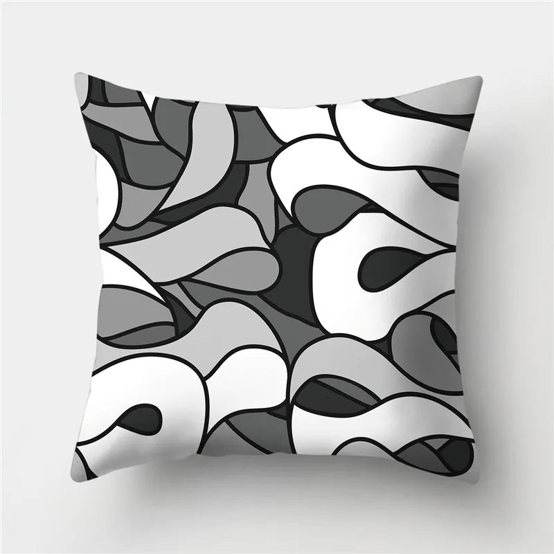 DecorBites™ Geometric Stripes Pillowcase 45x45cm Polyester Cushion Cover for Living Room
