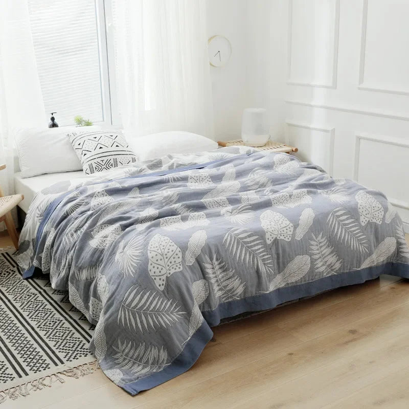 DecorBites™ 100% Cotton Nordic Throw Blanket - Soft Gauze Bedspread for Bedroom & Sofa