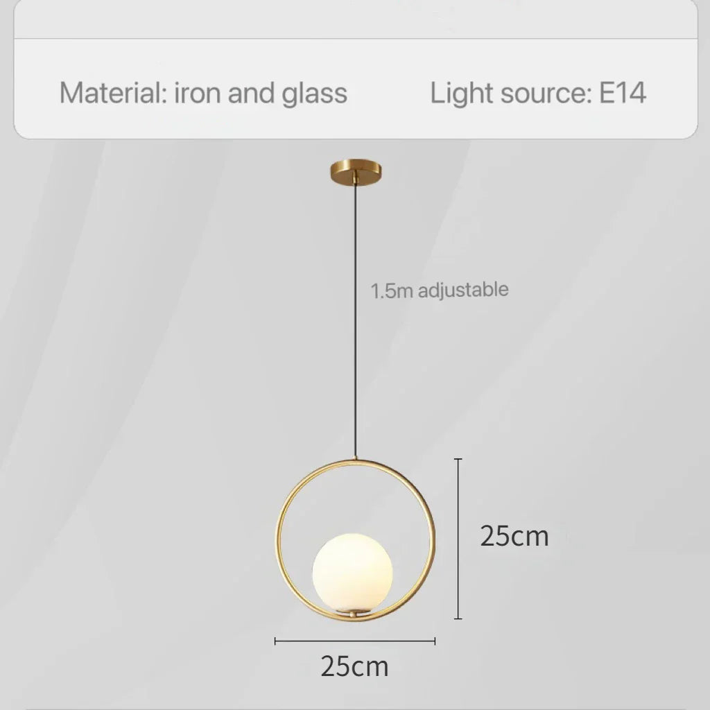 DecorBites™ Glass Pendant Lights: Modern Bedroom Bedside Chandeliers for Home Indoor Decor