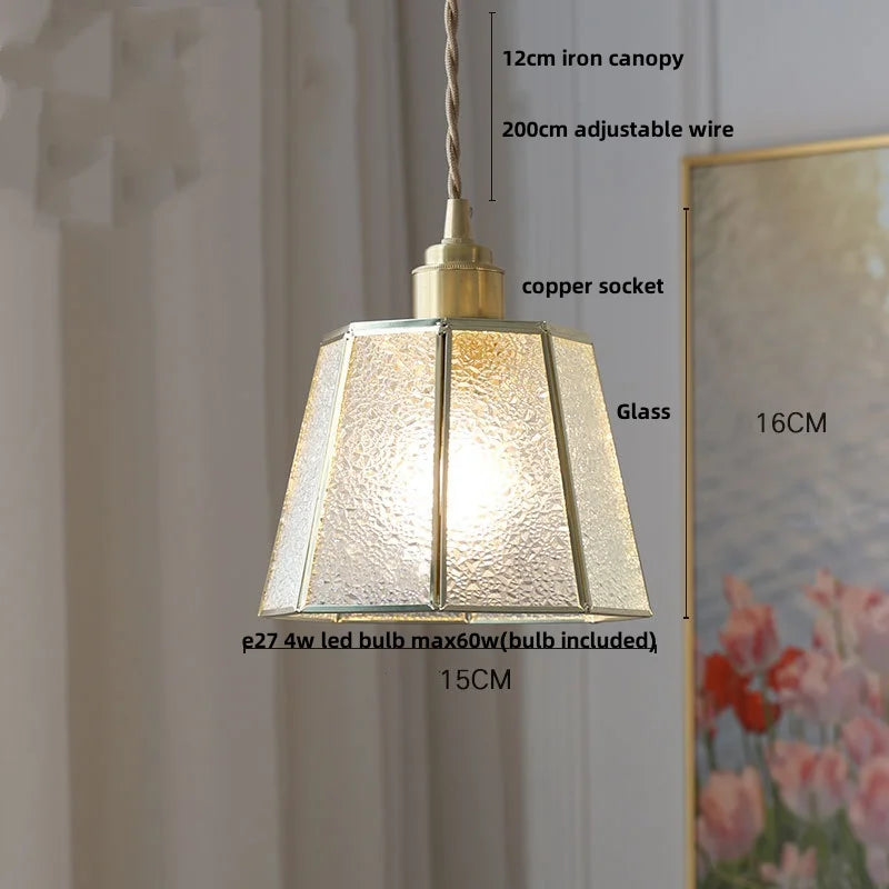 DecorBites™ Copper Glass LED Pendant Lamp, Modern Nordic Hanging Light