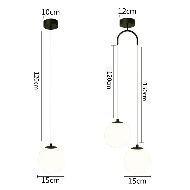 DecorBites™ Glass Ball LED Pendant Chandelier for Dining and Bedroom