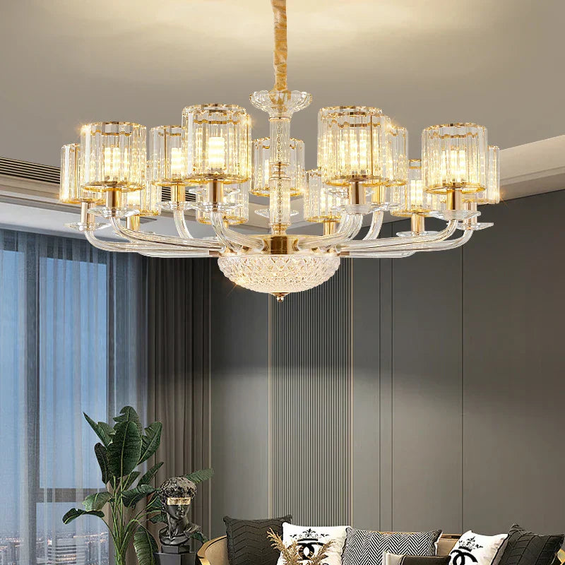 DecorBites™ Crystal Glass Pendant Lamp: Modern European Luxury for Living, Dining, Bedroom