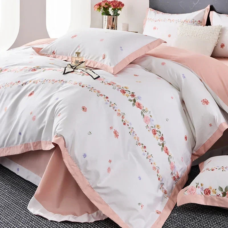 طقم مفروشات أسرة من القطن المصري™ ماركة DecorBites مقاس كوين وكينج ومزدوج، مطبوع