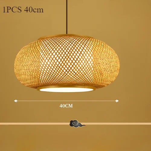 Japanese Bamboo Woven Pendant Lantern