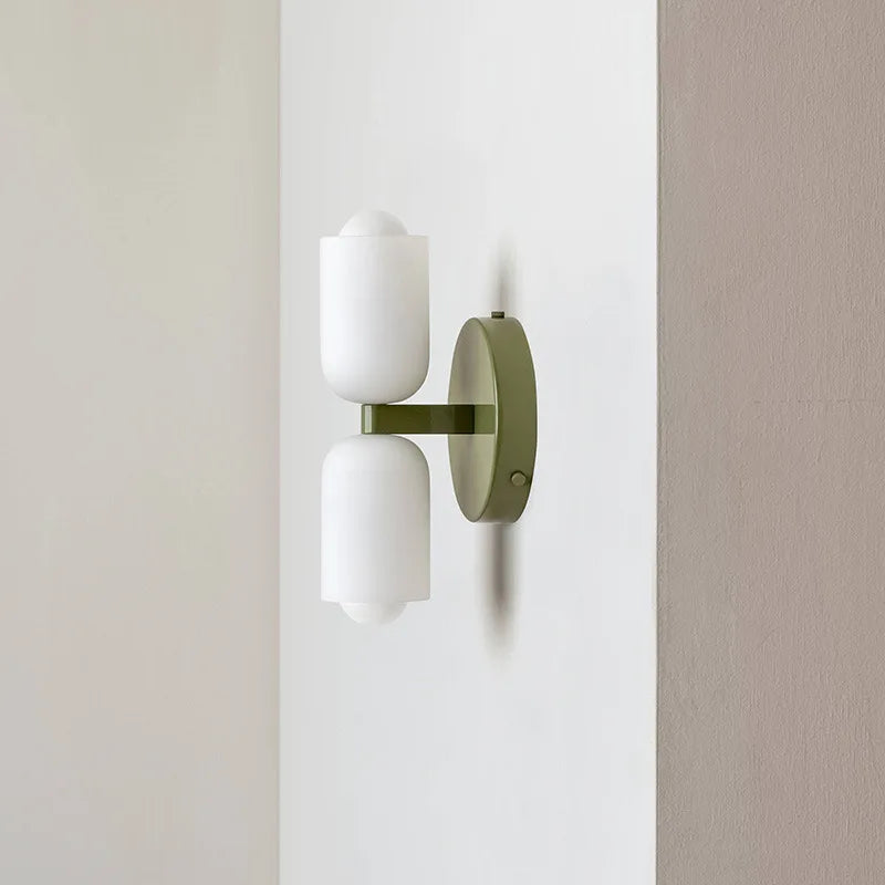 DecorBites™ French Cream Double Headed Glass Wall Lamp for Bedroom and Living Room