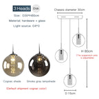 Modern Spiral Glass Ball Pendant Chandelier