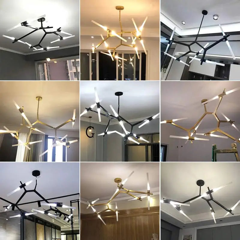 DecorBites™ Glass LED Chandelier Ceiling Light for Modern Nordic Design Home Decor