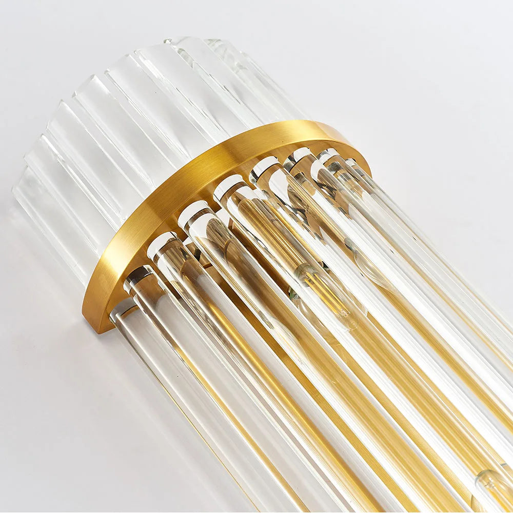 أضواء حائط كريستالية ذهبية من DecorBites™: إضاءة LED جدارية حديثة لغرفة النوم، غرفة المعيشة والحمام