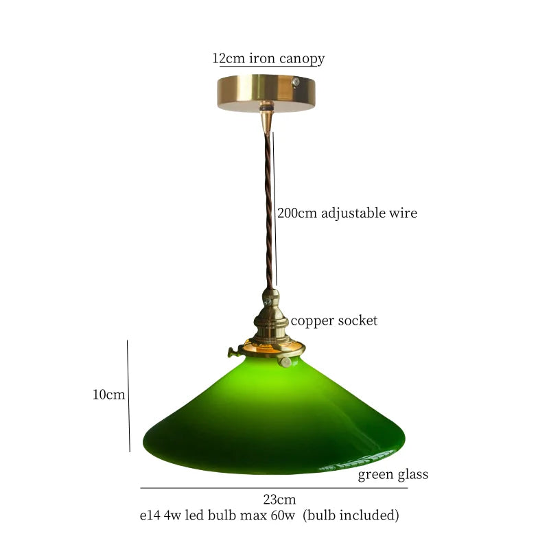 مصباح معلق DecorBites™ LED زجاجي أخضر لديكور غرفتي المعيشة والطعام