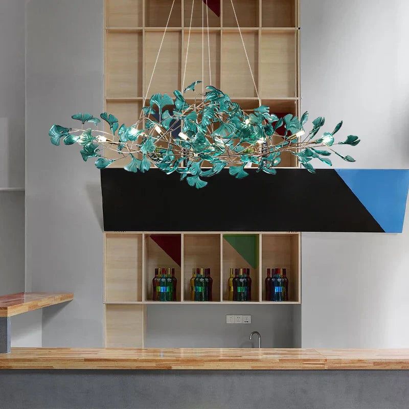 DecorBites™ Gingko Leaf Chandelier: Modern Luxury Art Decor for Home, Restaurant & Bar