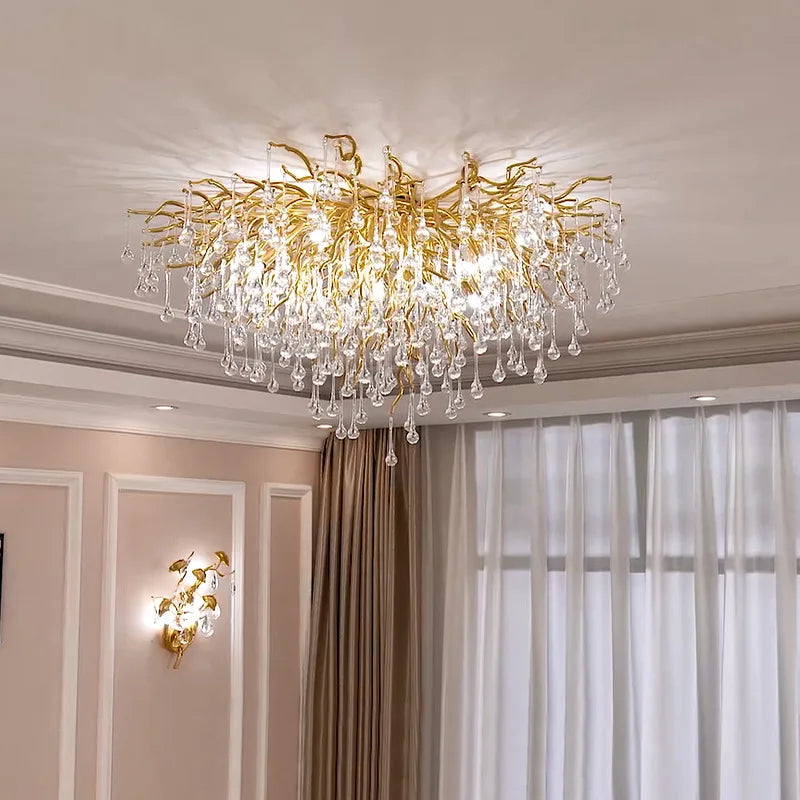 DecorBites™ Crystal Ceiling Chandelier - Luxury Lighting for Modern Spaces