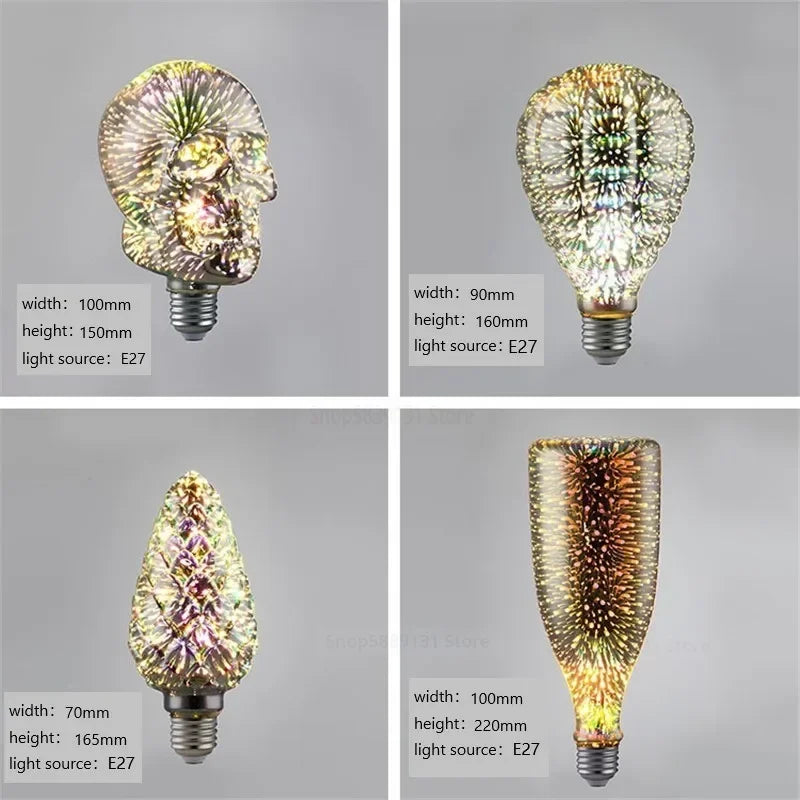 مصباح طاولة الألعاب النارية DecorBites™ LED لغرفة المعيشة وغرفة النوم