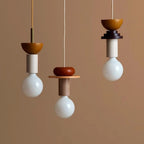 Nordic Wood Pendant Light With Iron Accent