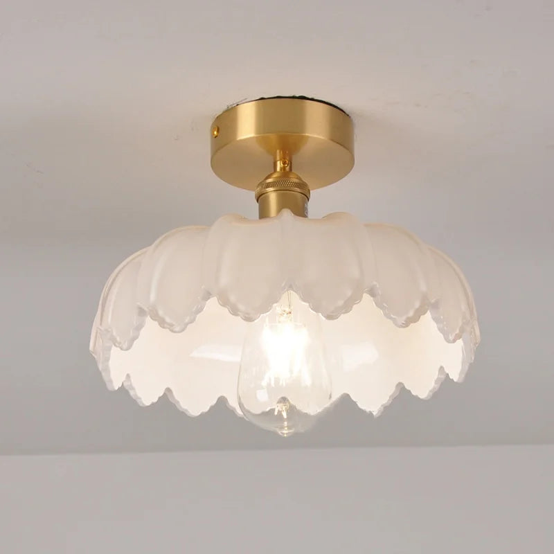 مصباح سقف LED زجاجي أخضر DecorBites™ نحاسي حديدي حديث لإضاءة المنزل