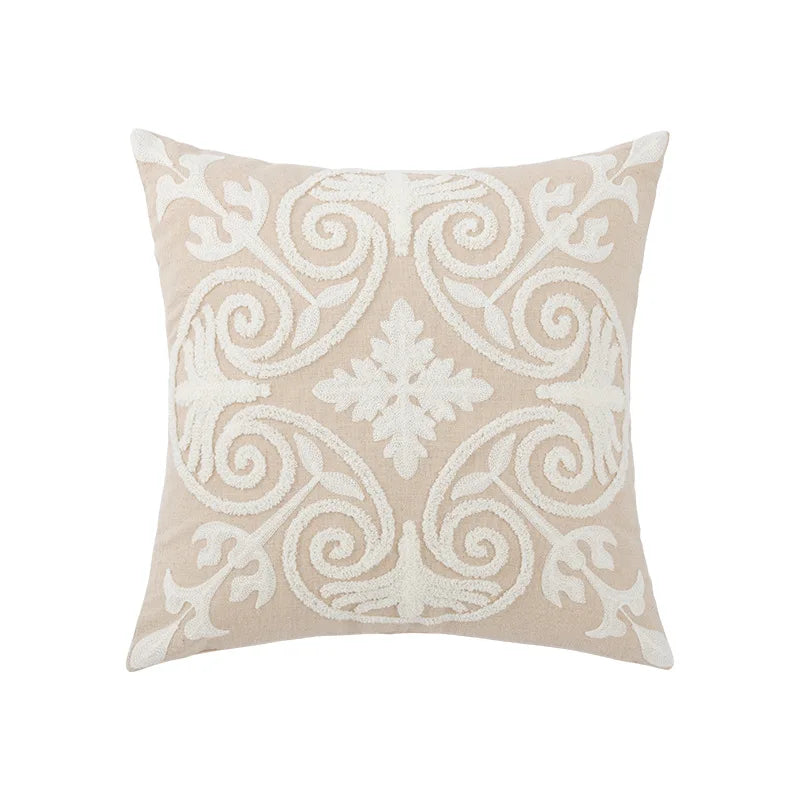 DecorBites™ Daisy Home Floral Geometric Embroidery Pillow Cover 45x45cm/30x50cm Yellow Blue