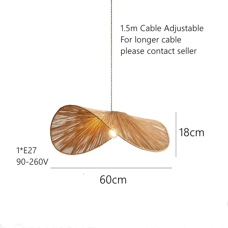 DecorBites™ Handmade Rattan Rope Vertigo Woven Pendant Lamp for Home and Hospitality