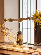 Vintage Resin Leaf Pendant Light With Iron Finish