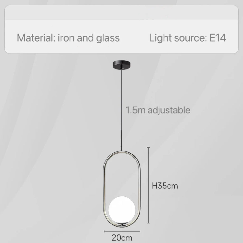 DecorBites™ Glass Pendant Lights: Modern Bedroom Bedside Chandeliers for Home Indoor Decor