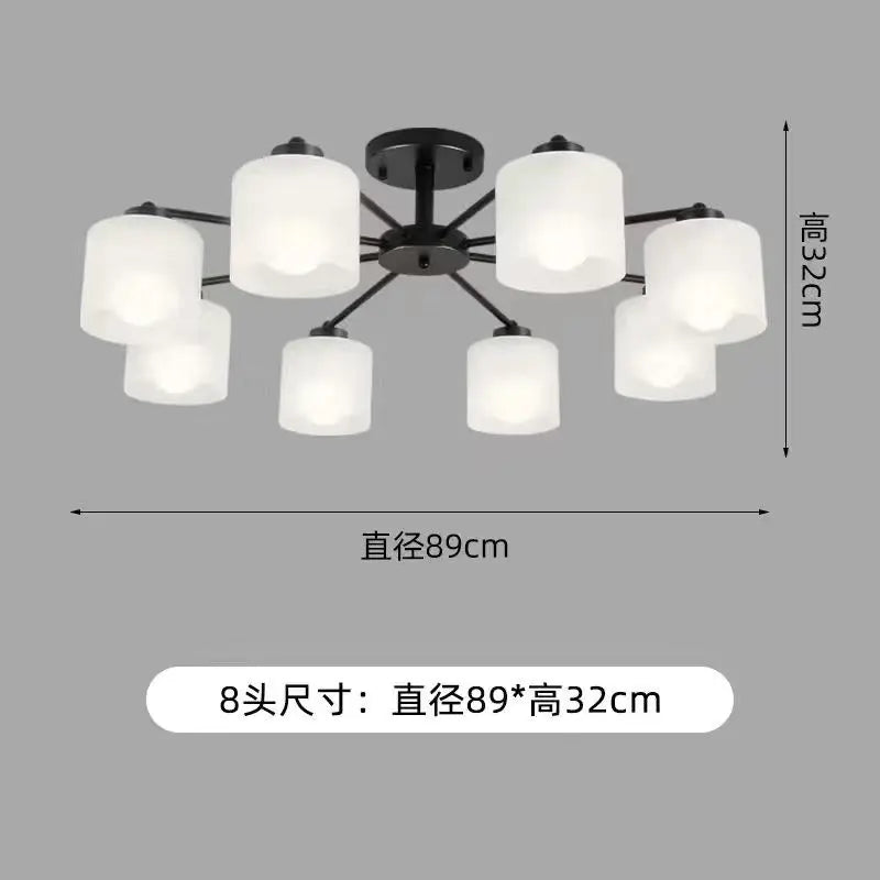 ثريا سقف LED DecorBites™ باللونين الأسود والذهبي مع غطاء مصباح لديكور غرفة معيشة أنيق