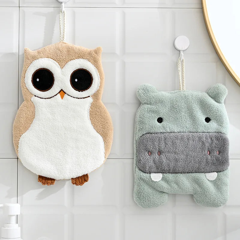 DecorBites™ Elephant Hippo Microfiber Children's Hand Towel