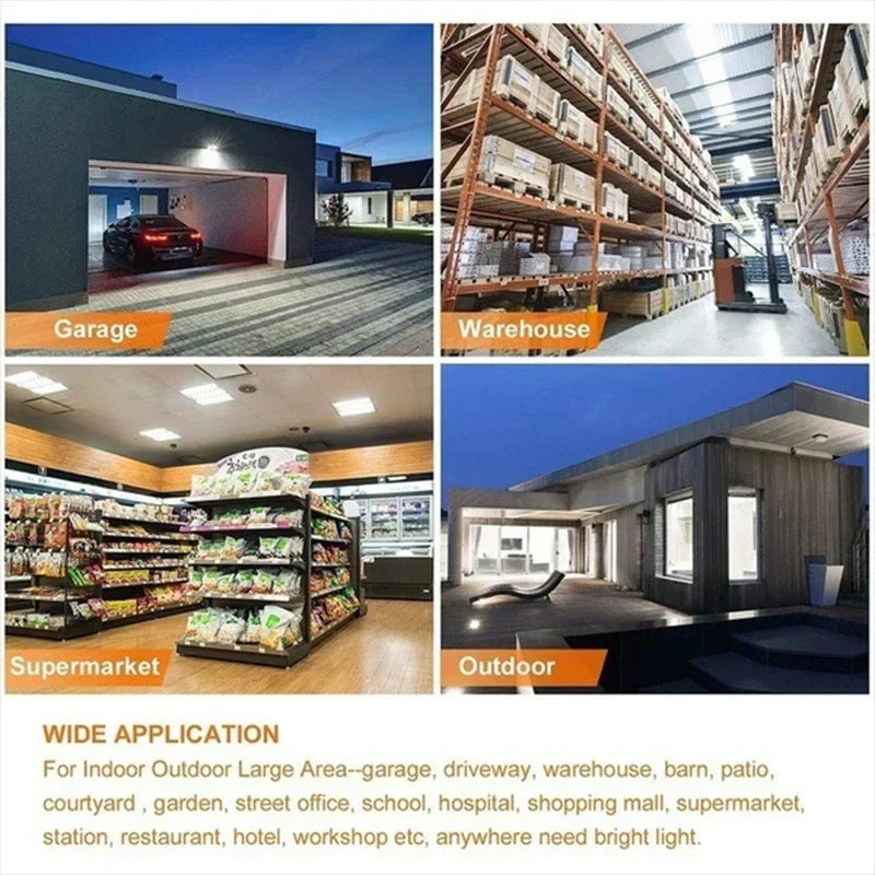 مصباح سقف LED من DecorBites™ إضاءة صناعية مصباح E26/27 قابل للتشكيل للجراج والمستودع