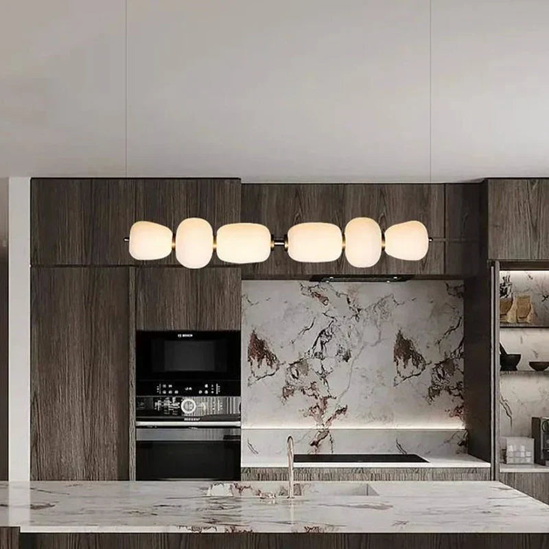 DecorBites™ Glass Ball Pendant Light: Modern Milky White LED Hanging Lamp for Dining Table