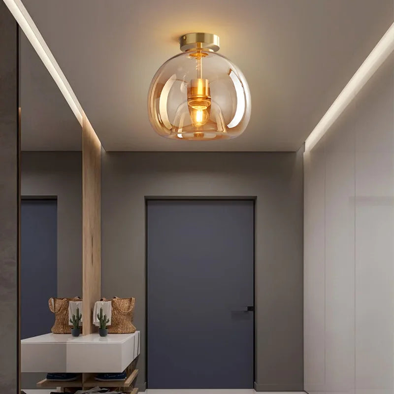 DecorBites™ Glass Ball LED Ceiling Light: Modern Nordic Living Room Bedroom Kitchen Interior Decor
