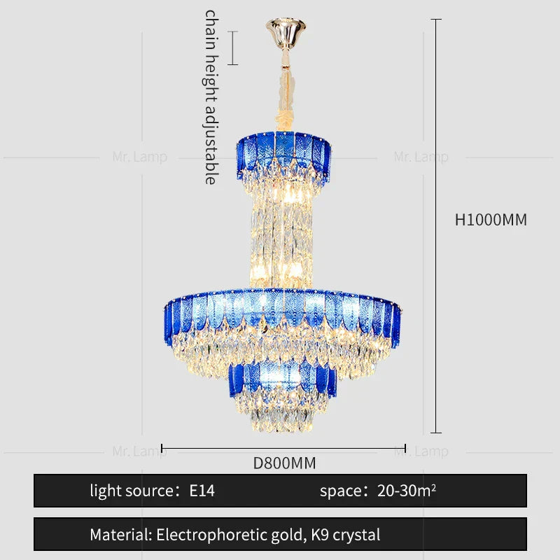 DecorBites™ Crystal Chandelier: Postmodern Multi-layer Luxury for Living Room, Hotel Lobby, and Villa