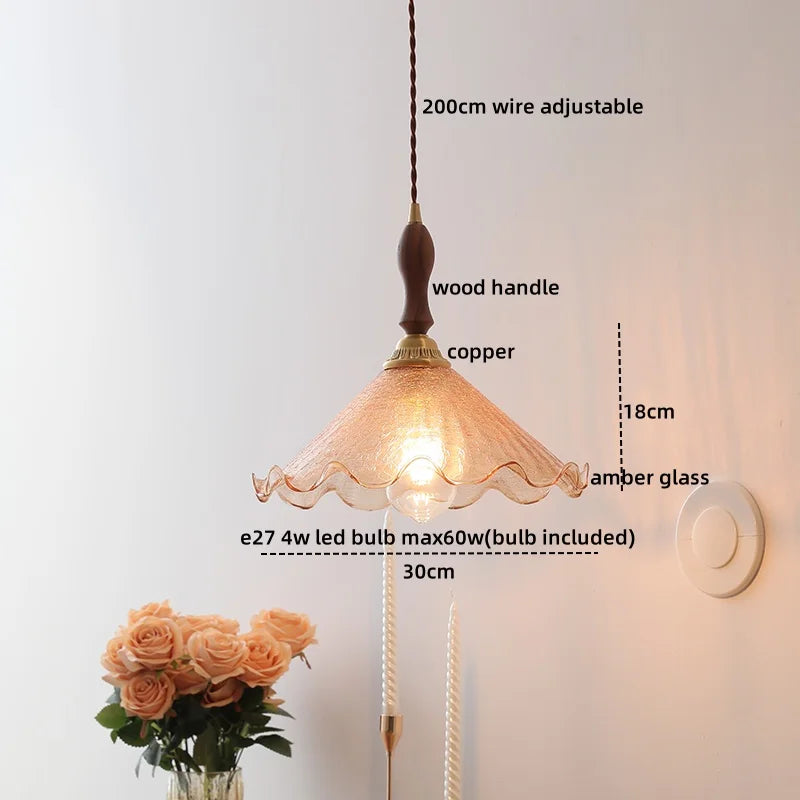DecorBites™ Glass Copper LED Pendant Lights for Modern Style Dining Kitchen Bedroom