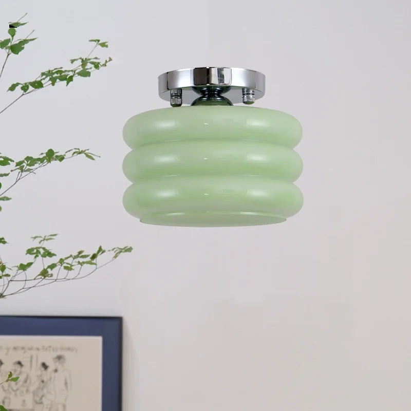 DecorBites™ Creamy Glass Iron LED Ceiling Light - Modern Indoor Lighting Fixtures