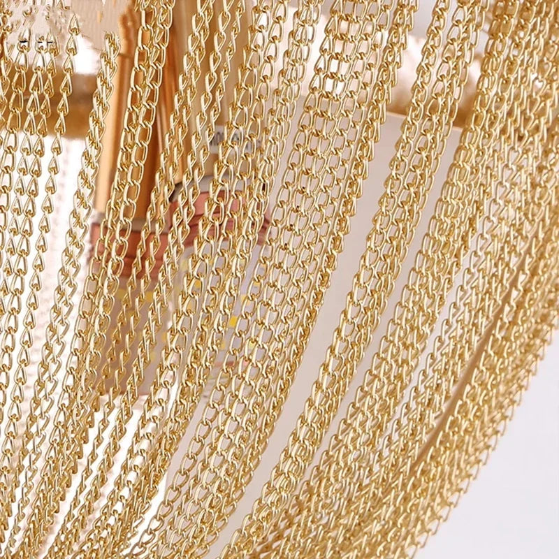 DecorBites™ Aluminum Chain Sconce for Aisle & Bedroom LED Wall Lamp – Gold/Silver