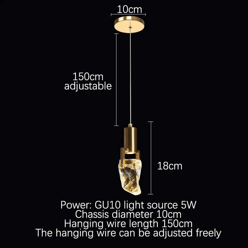 DecorBites™ Elegant Diamond Crystal Chandelier LED Light Fixture Gold Home Decor
