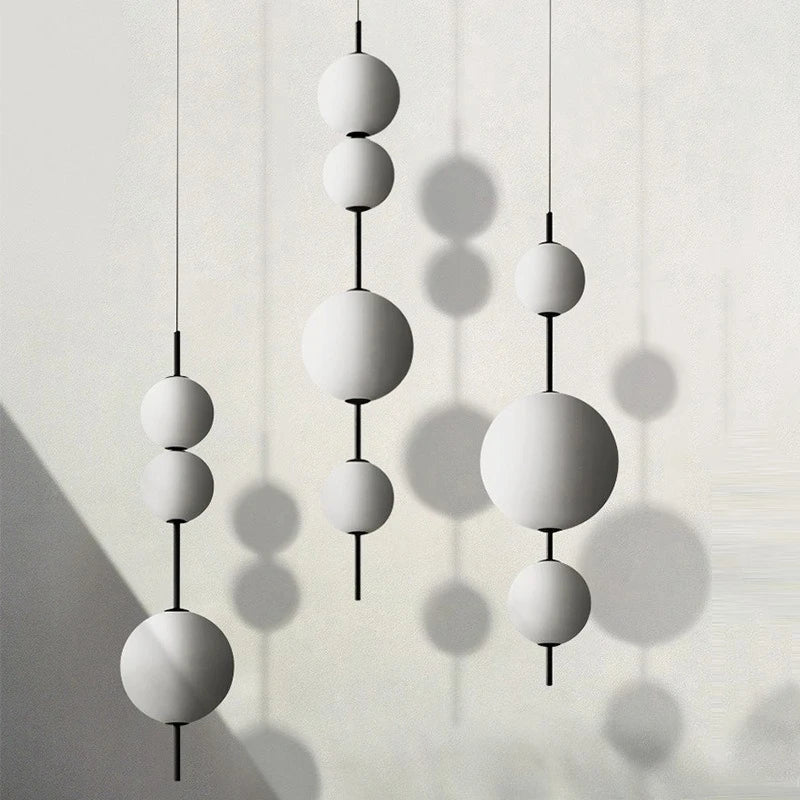 Modern Glass Globe 3-Light Pendant Chandelier
