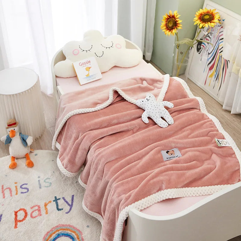بطانية فلانيل للأطفال DecorBites™ - غطاء سرير فردي خفيف الوزن ومريح