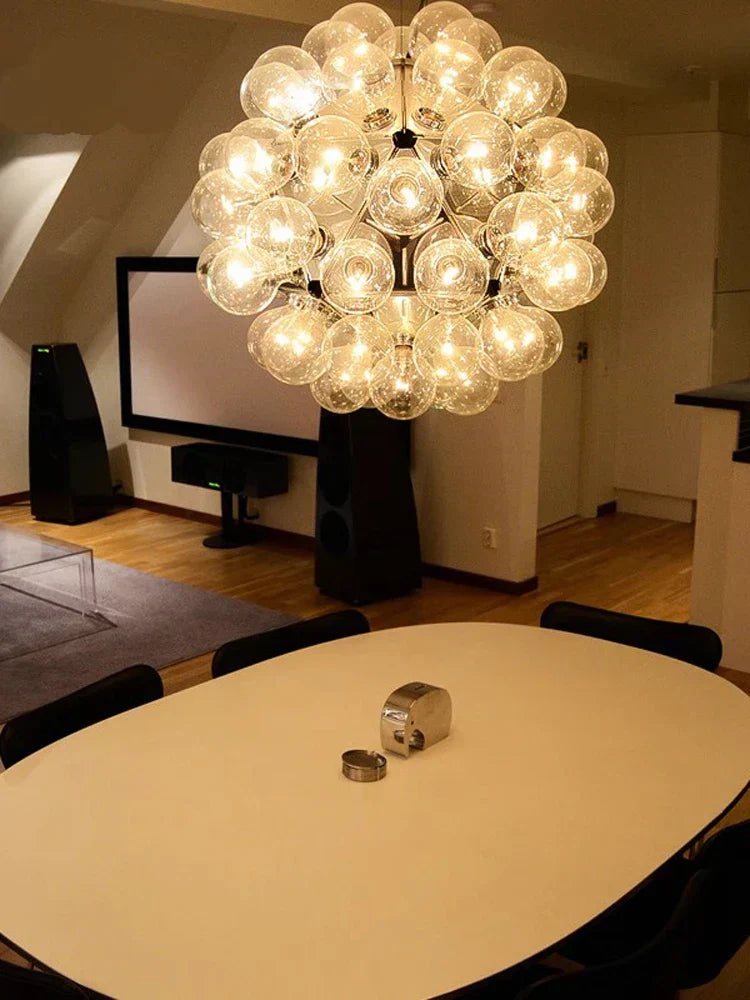 ثريا دانتليون زجاجية DecorBites™ بإضاءة LED G4 - ذهبية بلمسة كروم سوداء