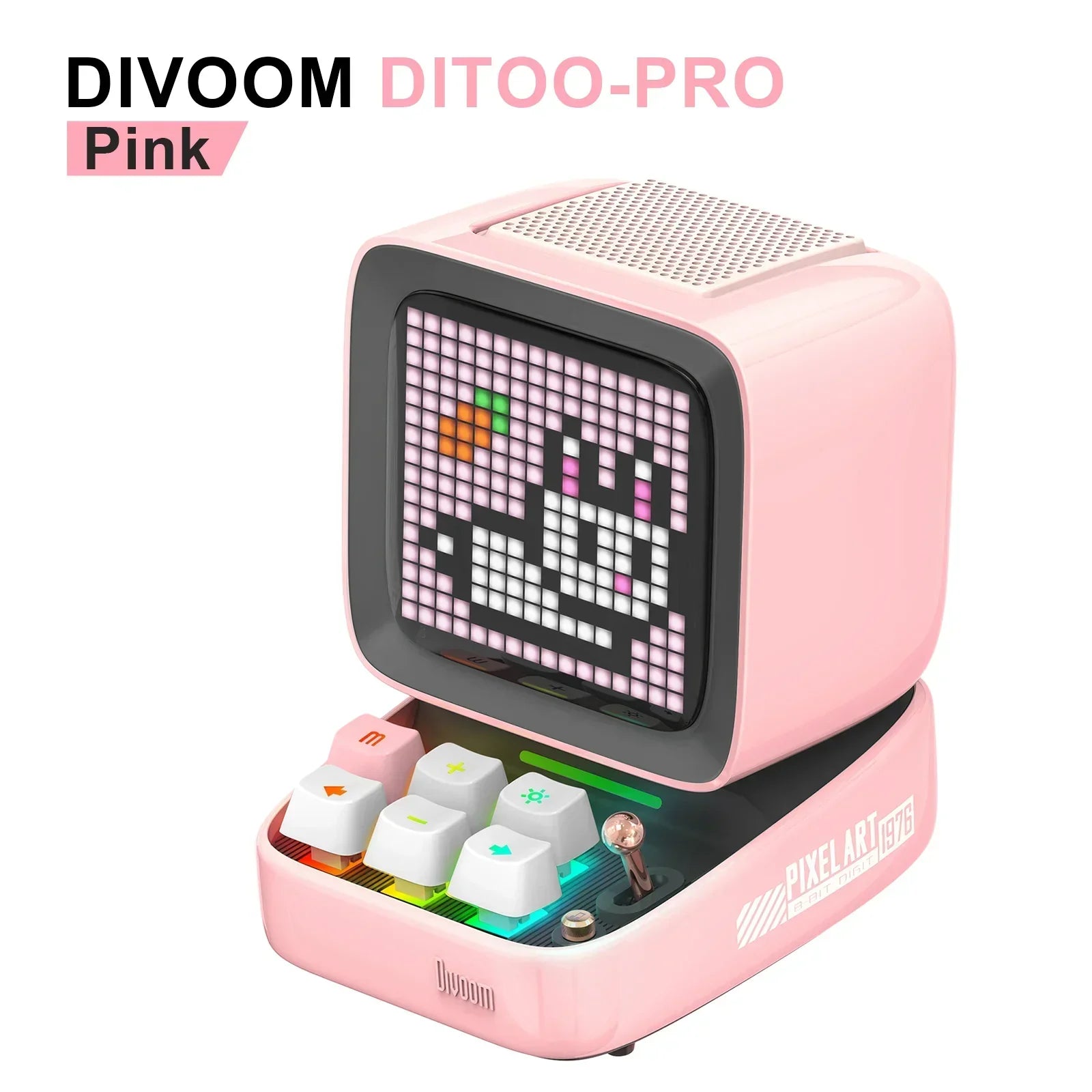 مكبر صوت صغير Ditoo-Pro Retro Pixel من DecorBites™ - وردي